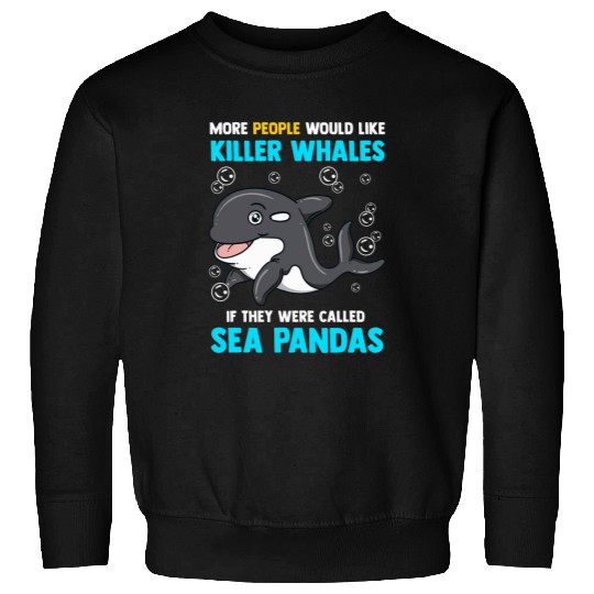 Panda Pet Cute Orca Killer Whales Ocean Sea Panda Marine Life Lover Sweatshirts