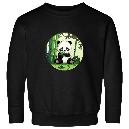 Panda Pet Munchies Kawaii Snacking in Bamboo Forest China Sweatshirts