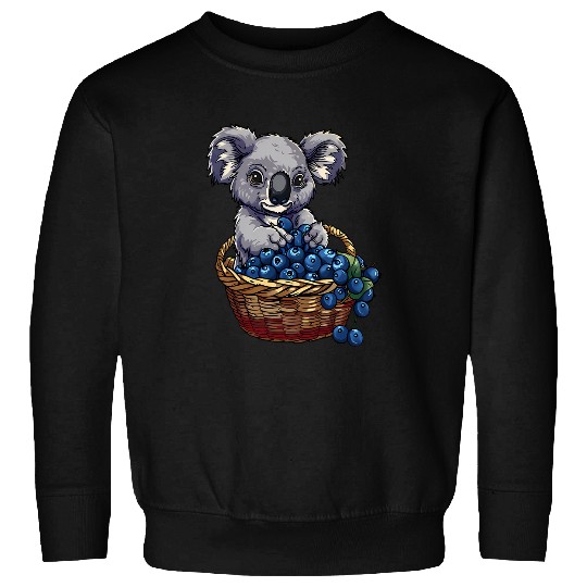 Koala Pet Blueberry Koala Bear Artwork Colourful Berry Fruit Drawing Sweatshirts