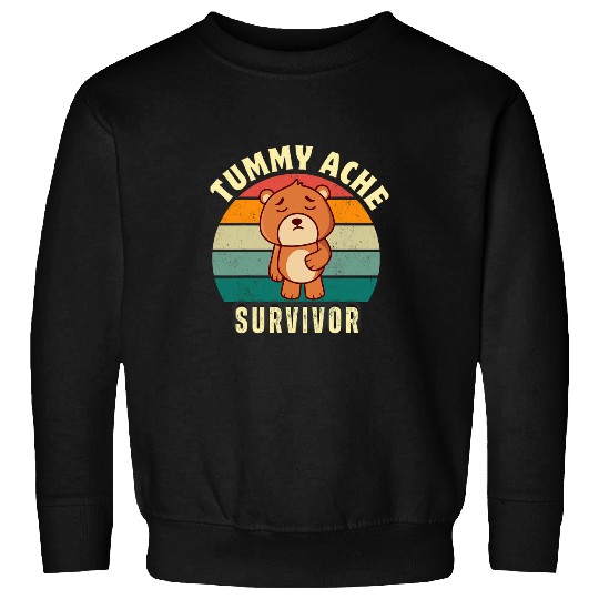 Bear Pet grizzly bear Tummy Ache Survivor Funny Stomach Ache Mens Sweatshirts