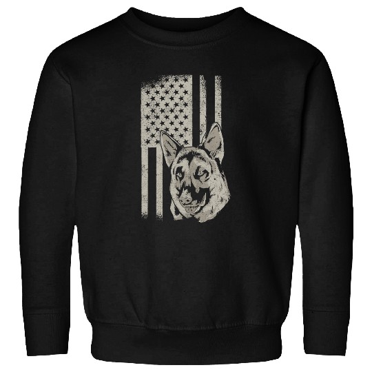 German shepherd dog USA Flag 1 Sweatshirts