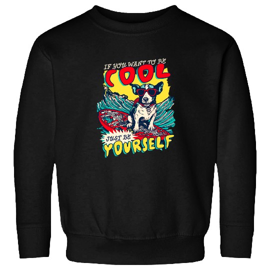 Jack Russell Terrier Surfer Surfboard Sweatshirts