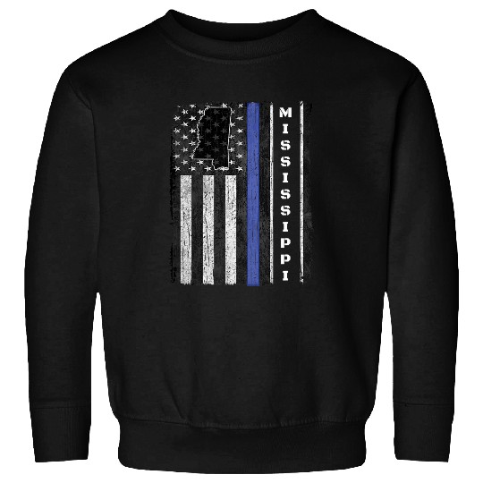Mississippi Thin Blue Line Police Week LEO USA Flag Gift Cop Sweatshirts