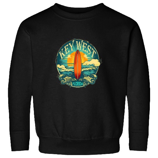 Key West Distressed vintages Look Surf Surfing Surfboard Sweatshirts