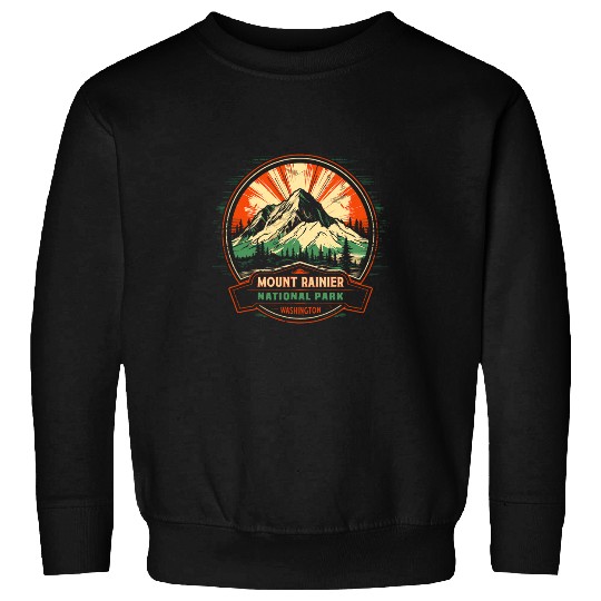 Mount Rainier National Park s Washington Mountain Retro Sweatshirts