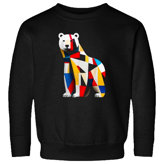 Bear Pet Polar Bear Colorful Animal Graphic Illustration Polar Bear Sweatshirts