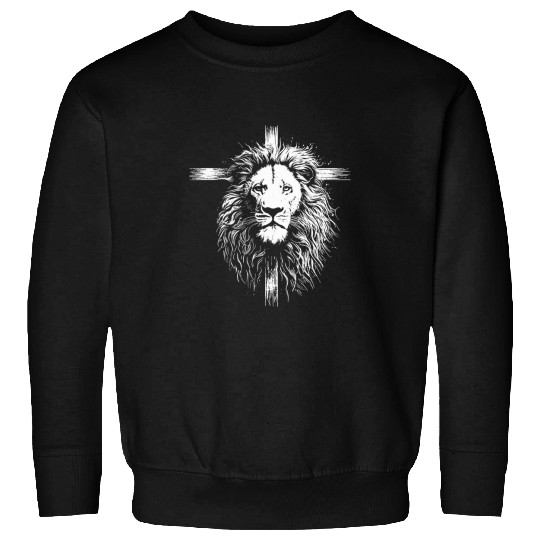 Lion Pet Cross Lion Of Judah Religious Faith Jesus Pastor Sweatshirts