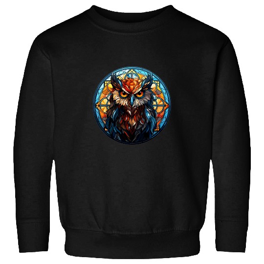 Owl Pet Aesthetic Stained Glass Owl 1 Sweatshirts