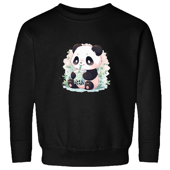 Panda Pet Kawaii Panda Drinking Bubble Tea Boba Lover 1 Sweatshirts