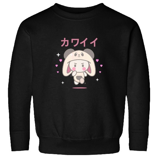 Panda Pet Cute Panda Face Meme UwU Japanese Manga Waifu Sweatshirts