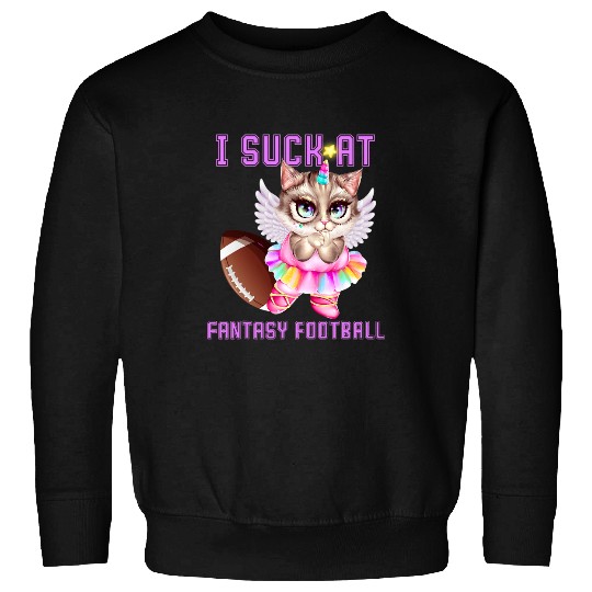 Rainbow Unicorns Unicat I Suck at Fantasy Football Loser Sweatshirts