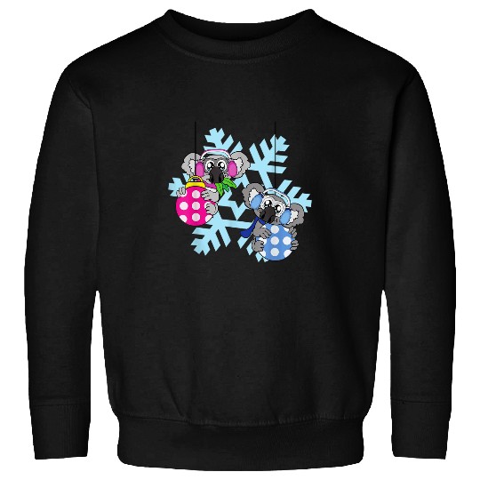 Koala Pet bear Christmas Balls Winter Snowflake Snow Sweatshirts