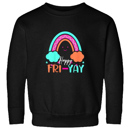 Kids Happy FriYay Friday Lovers Fun Teacher Rinbow TGIF for kids Sweatshirts