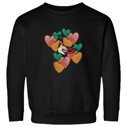 Duck Pet Mallard Duck watercolor Sweatshirts