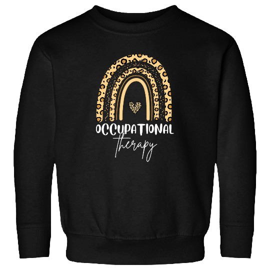 Occupational Therapy OT Therapist Assistant Leopard Rainbow Sweatshirts