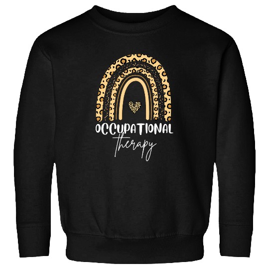 Occupational Therapy OT Therapist Assistant Leopard Rainbow Sweatshirts
