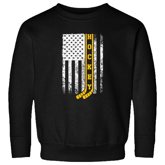 Discover Hockey Flag Patriotic Field Hockey Player Coach Sweatshirts
