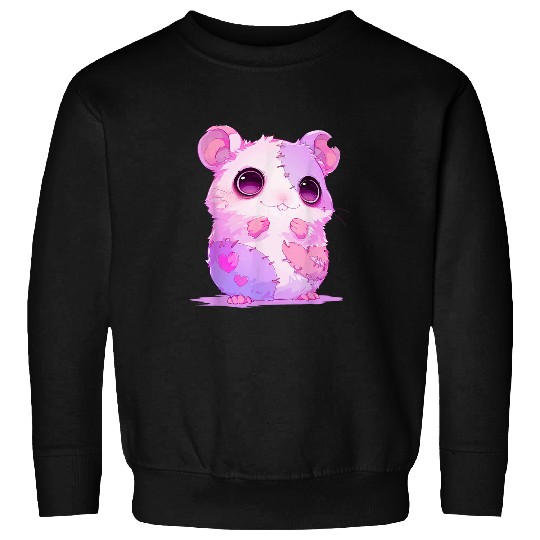 Hamster Pet Kawaii Pastel Goth Creepy Cute Zombie Patchwork Hamster Sweatshirts