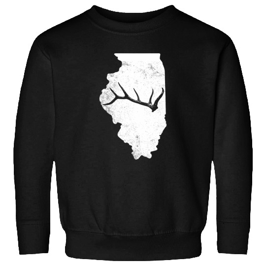 Elk Deer Shed Antler Hunting Illinois MAP T Sweatshirts