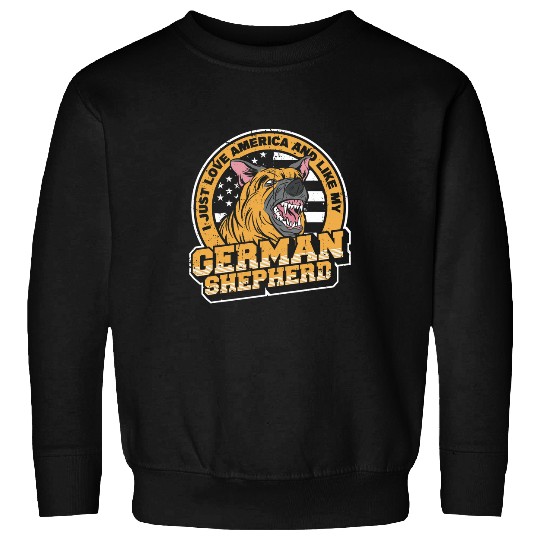 German shepherd dog USA Flag America Sweatshirts