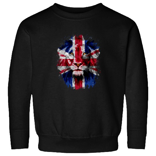 Lion Pet vintages United Kingdom Lion Great Britain Union Jack Flag Sweatshirts