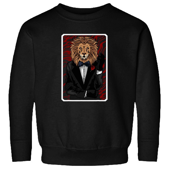 Lion Pet Tuxedo Lion Art Distinguished Big Cat Sweatshirts