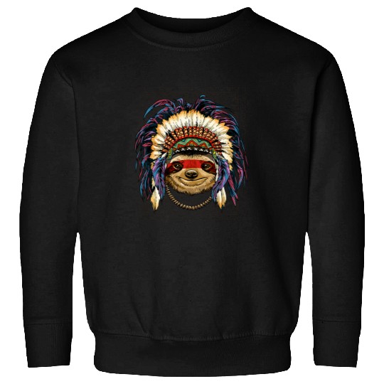 Sloth Pet Native American Indian Sloth Animal Indigenous Peoples Day Sweatshirts