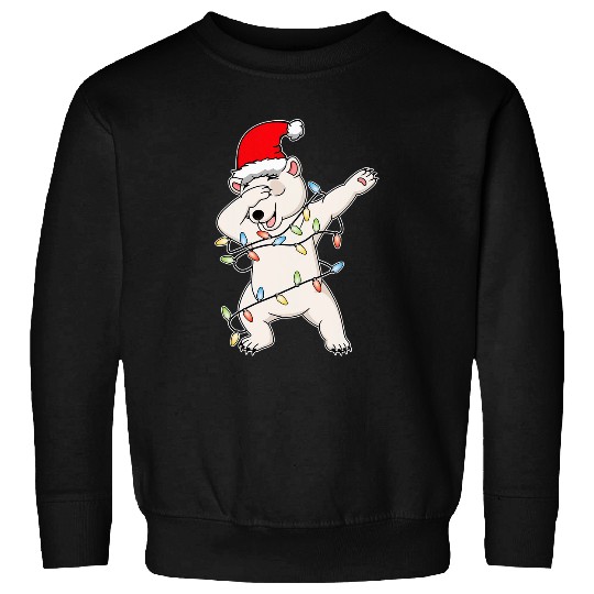 Bear Pet Polar Bear Dab Fun Christmas Celebrate Holidays Joy Party Sweatshirts