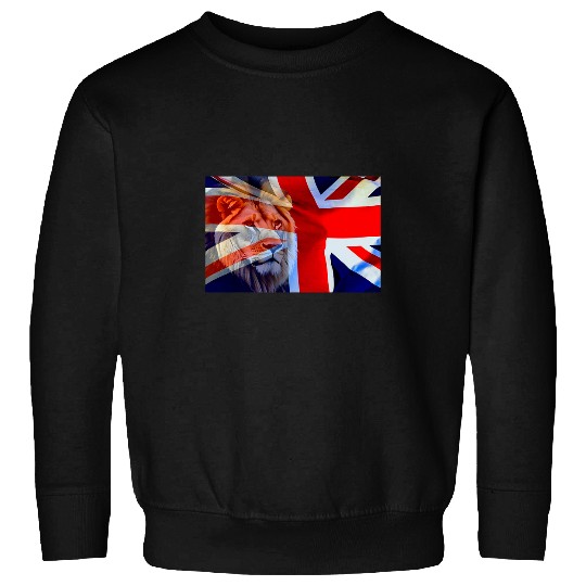 Lion Pet Union Jack Flag With Lion Sweatshirts