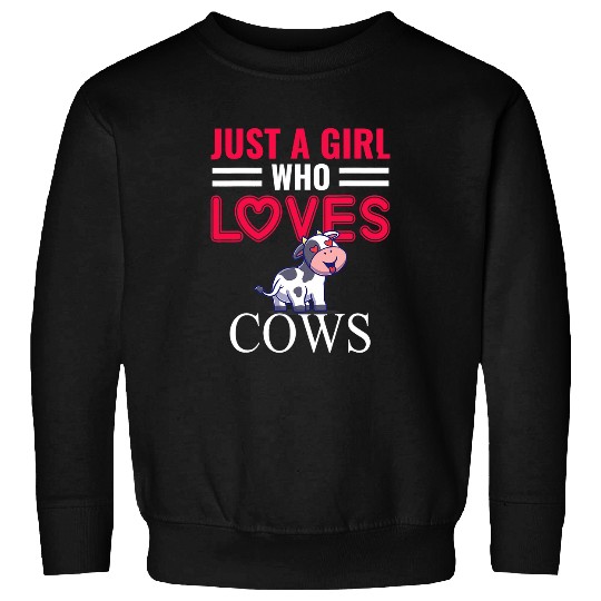 Just A Girl Who Loves Cows Cute Strawberry Cow Cowgirls Print Sweatshirts