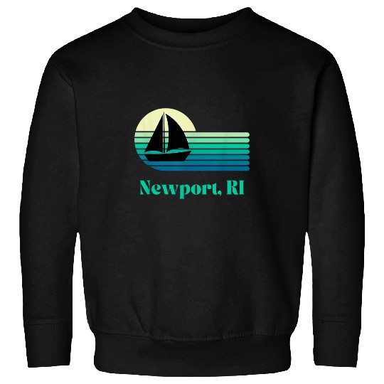 Newport Rhode Island Retro vintages Groovy Sailing Sail Boat Sweatshirts
