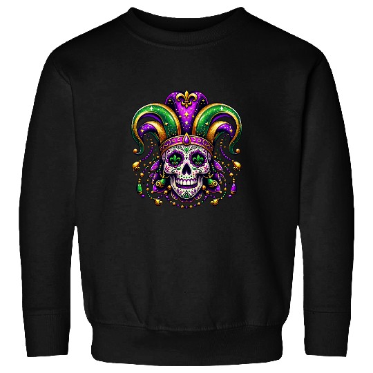 Mardi Gras Sugar Skull Outfit Costume Men Women Mardi Gras 2 Sweatshirts