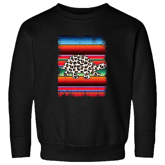 Turtle Pet Leopard Print Mexican Serape Cinco de Mayo Sweatshirts