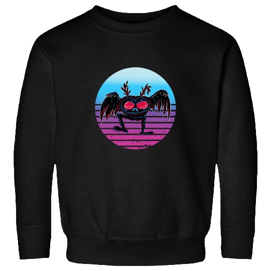 Retro Sunset Mothman Cryptozoology Cryptid Monster Folklore Sweatshirts