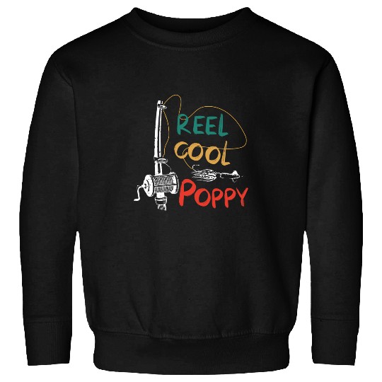 Reel Cool Poppy Fishing Grandpa Sweatshirts