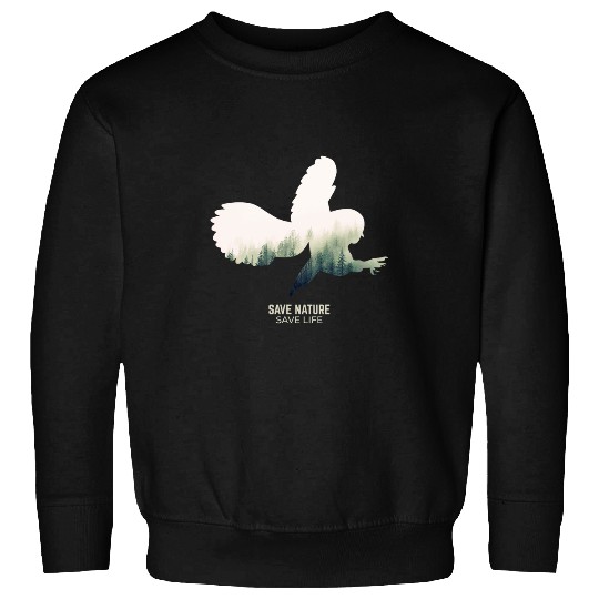 Owl Pet animals in the forest environment climate protection Earth Day Sweatshirts