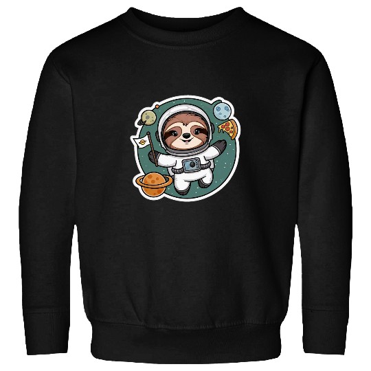 Sloth Pet Astronauts in Space Funny Space Exploration pizza Kawa Sweatshirts
