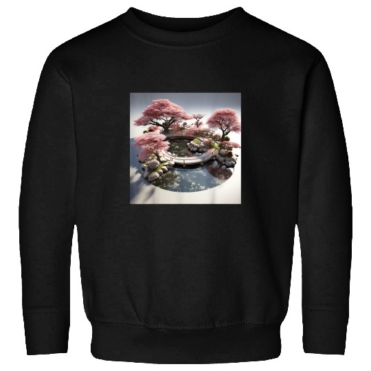 Sakura Tranquility A Circular Korean Garden Retreat Sweatshirts