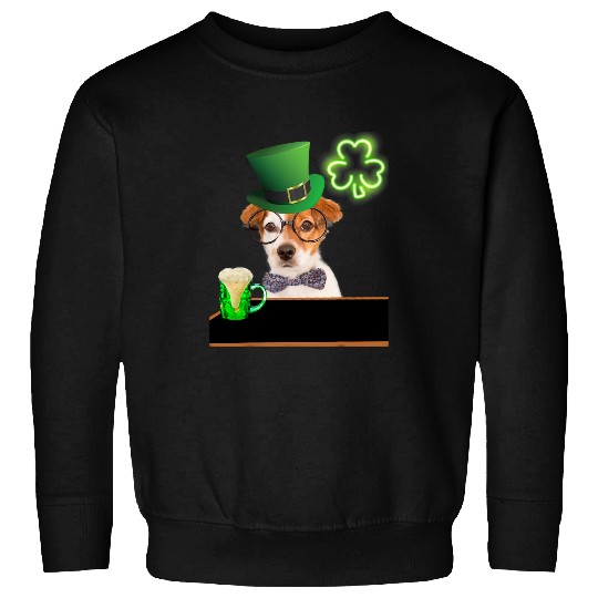 Beer Fun Jack Russell St Patricks Day Irish Green Beer Hat Sweatshirts