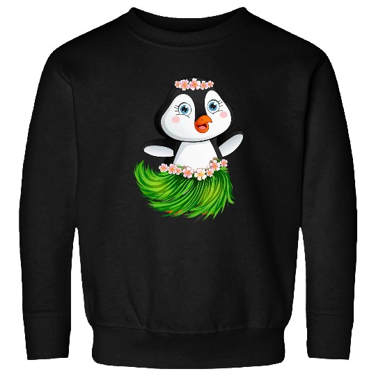 Penguin Pet Luau Hawaiian Penguin Flowers Summer Vacation Boys Girls Sweatshirts