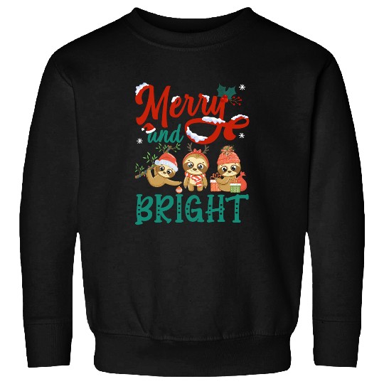 Sloth Pet Merry And Bright Sloth Christmas Sweatshirts