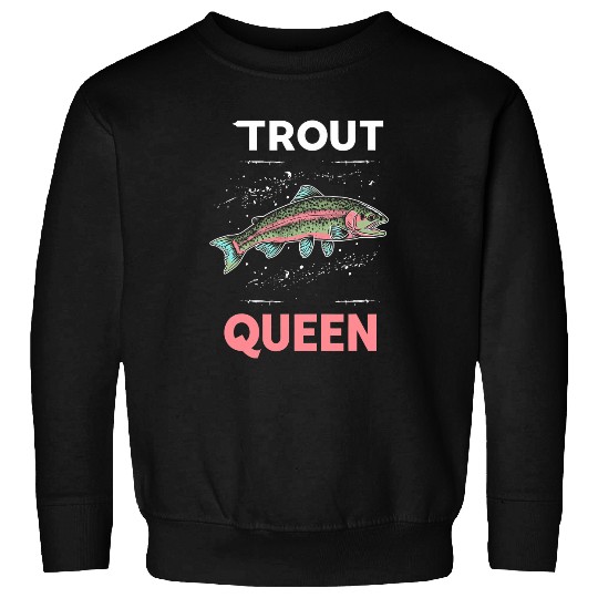 Rainbow Trout Fly Fishing Graphic Trout Queen 1 Sweatshirts