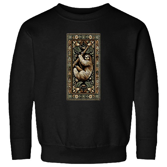 Sloth Pet Artwork Elegant Tapestry Motif Style Sweatshirts