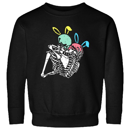 Skeletons Kissing Easter Bunny Ears Egg Hunting Spring Sweatshirts
