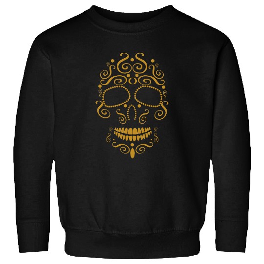 Large dotted skull eyecatching tattoo look skull graphics Sweatshirts