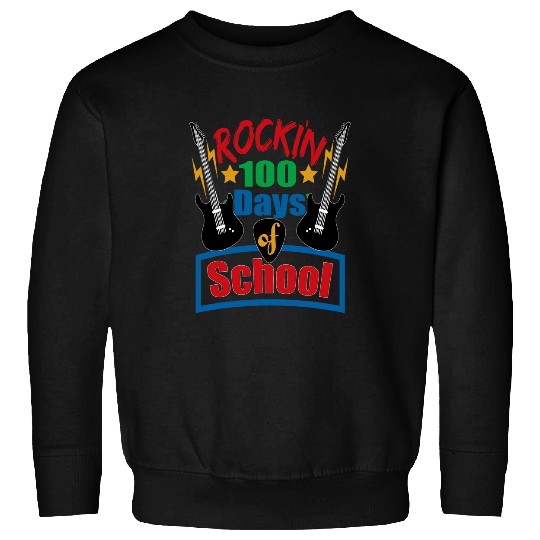 Rockin 100 Days of School Guitar Music Teacher Student Sweatshirts