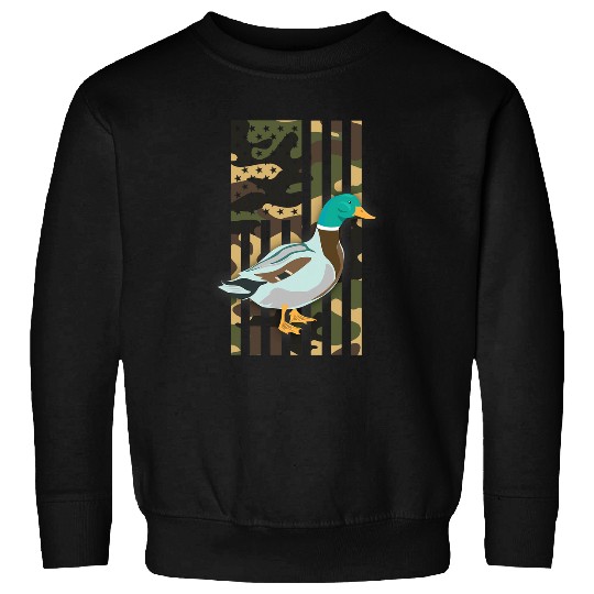 Mallard Duck Hunting American Flag USA Duck Hunters Sweatshirts