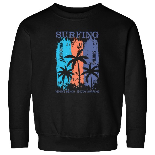 Surfing Venice Beach californias Distressed Retro Sunset Sweatshirts