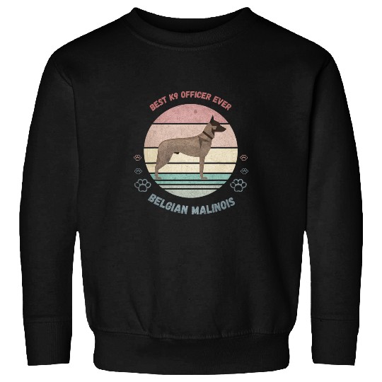 Retro vintages Belgian Malinois Police Dog k 9 Officer Unit Sweatshirts