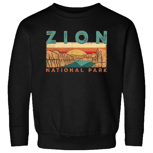 Retro Zion National Park Utah Mountain Women Men Kids Hiking Sweatshirts